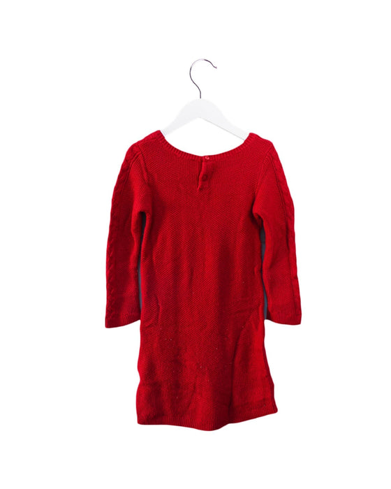 A Red Sweater Dresses from Jacadi in size 3T for girl. (Back View)