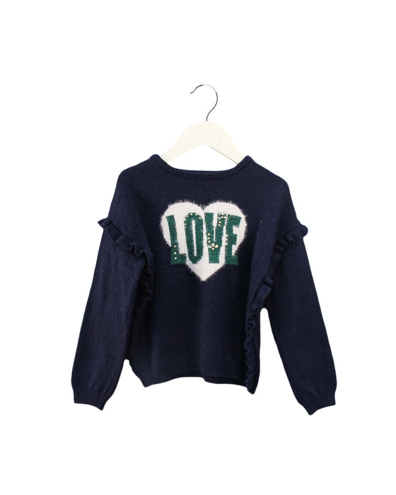 A Navy Knit Sweaters from Mayoral in size 4T for girl. (Front View)