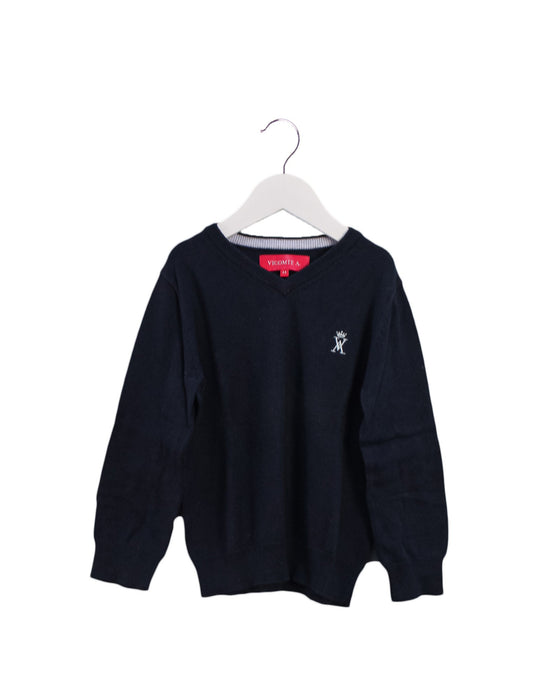 A Navy Knit Sweaters from Vicomte A. in size 4T for boy. (Front View)
