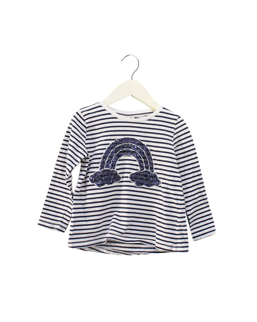 A Navy Long Sleeve Tops from Seed in size 4T for girl. (Front View)