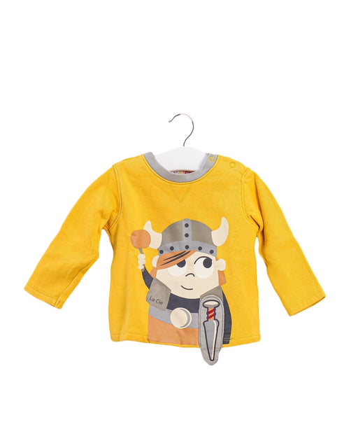 A Yellow Crewneck Sweatshirts from La Compagnie des Petits in size 6-12M for boy. (Front View)