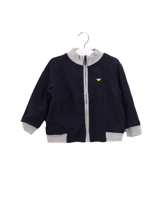 A Navy Lightweight Jackets from Armani in size 6-12M for boy. (Front View)