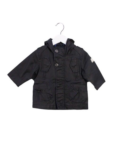 A Black Lightweight Jackets from Timberland in size 3-6M for boy. (Front View)