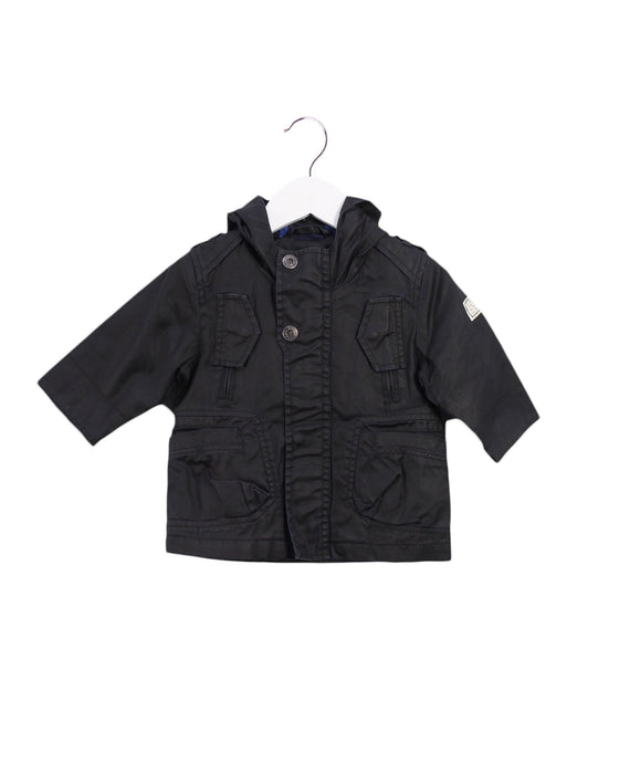 A Black Lightweight Jackets from Timberland in size 3-6M for boy. (Front View)