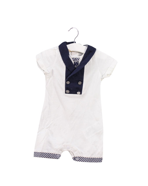 A Navy Short Sleeve Rompers from Nicholas & Bears in size 3-6M for boy. (Front View)