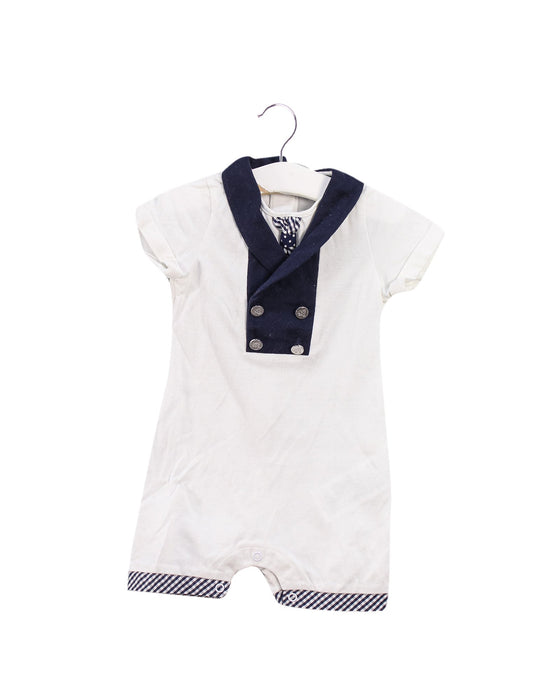 A Navy Short Sleeve Rompers from Nicholas & Bears in size 3-6M for boy. (Front View)