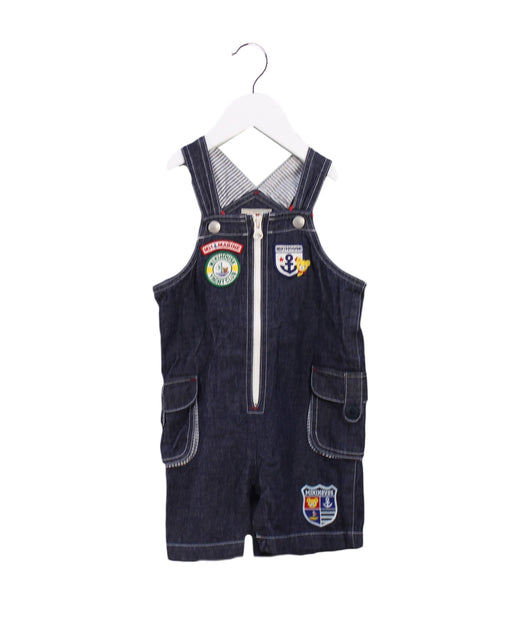 A Navy Overall Shorts from Miki House in size 18-24M for girl. (Front View)