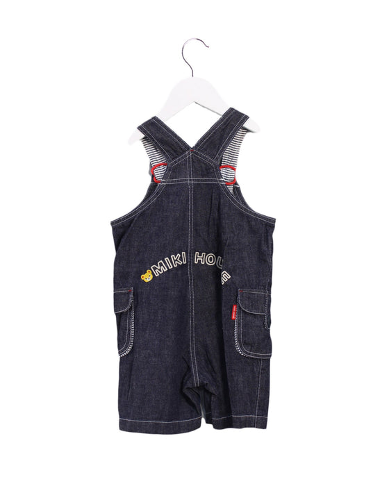 A Navy Overall Shorts from Miki House in size 18-24M for girl. (Back View)