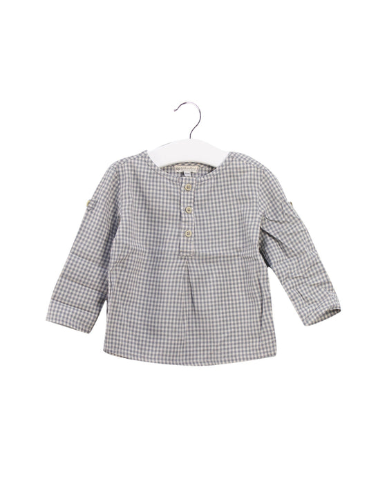 A Grey Long Sleeve Tops from Nobodinoz in size 6-12M for girl. (Front View)