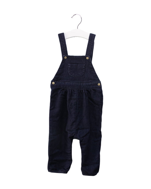 A Navy Long Overalls from Petit Bateau in size 12-18M for girl. (Front View)