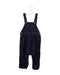 A Navy Long Overalls from Petit Bateau in size 12-18M for girl. (Front View)