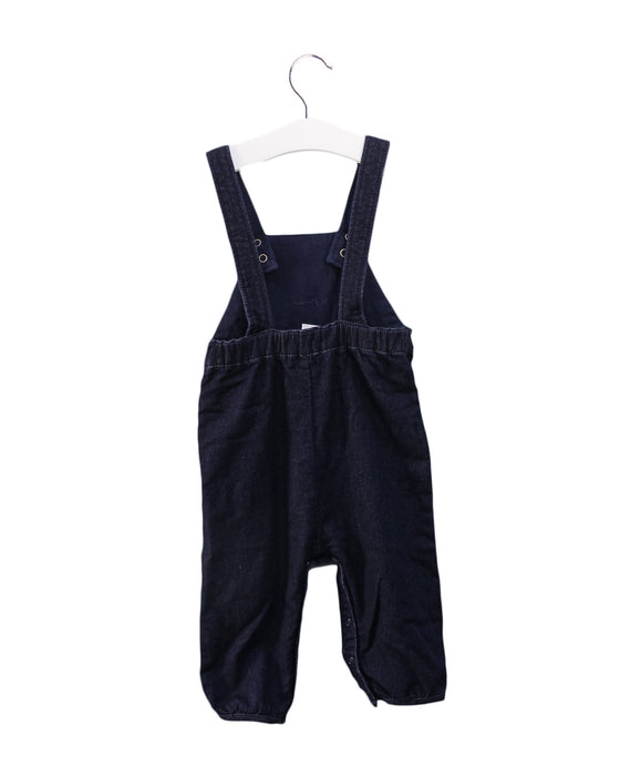 A Navy Long Overalls from Petit Bateau in size 12-18M for girl. (Back View)