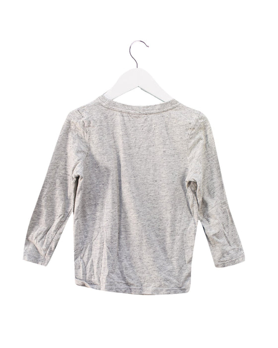 A Grey Long Sleeve Tops from Seed in size 5T for girl. (Back View)