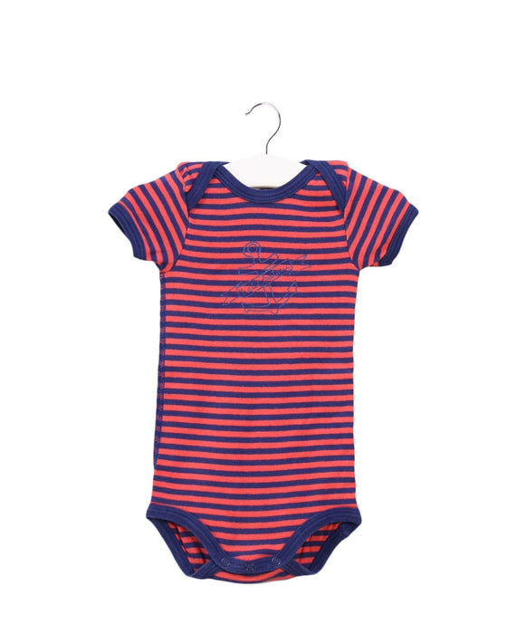 A Red Short Sleeve Bodysuits from Petit Bateau in size 3-6M for boy. (Front View)