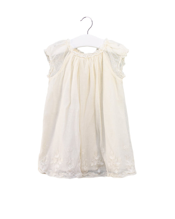 A Ivory Short Sleeve Dresses from Bonpoint in size 6-12M for girl. (Front View)