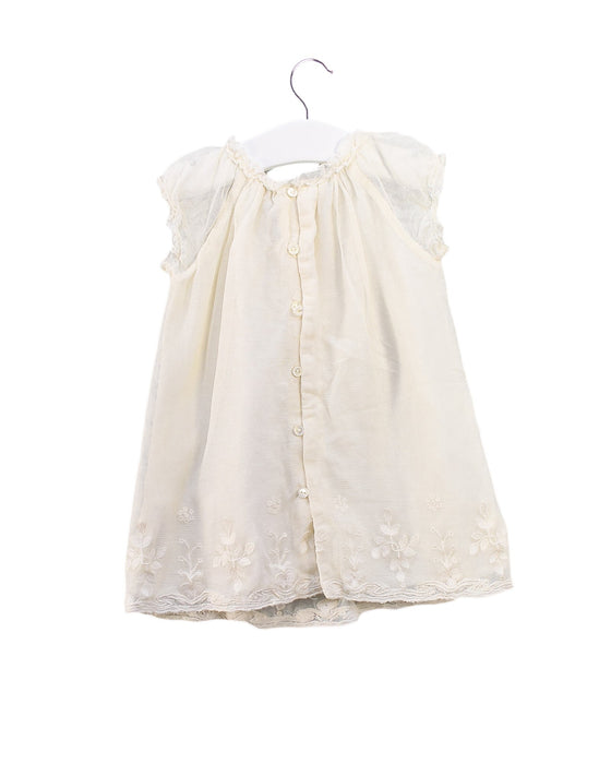 A Ivory Short Sleeve Dresses from Bonpoint in size 6-12M for girl. (Back View)