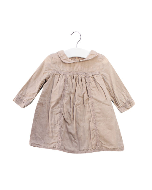 A Brown Long Sleeve Dresses from Bonpoint in size 6-12M for girl. (Front View)