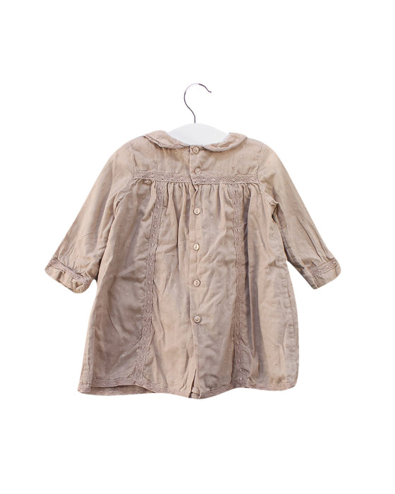 A Brown Long Sleeve Dresses from Bonpoint in size 6-12M for girl. (Back View)