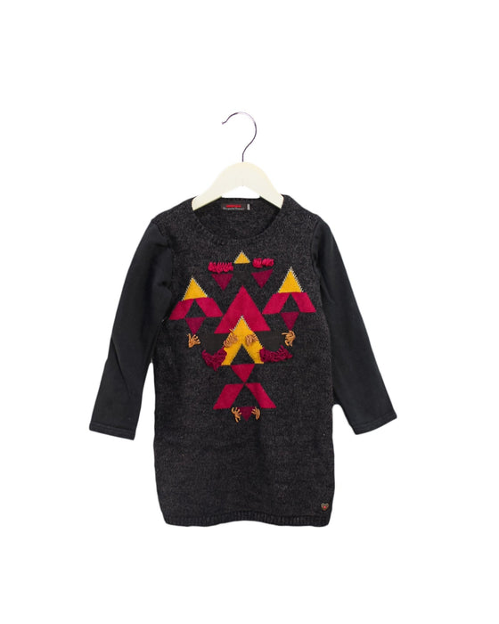 A Black Sweater Dresses from Catimini in size 5T for girl. (Front View)