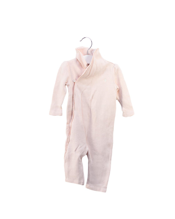 A Pink Long Sleeve Jumpsuits from Ralph Lauren in size 3-6M for girl. (Front View)