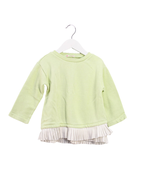A Green Crewneck Sweatshirts from Crewcuts in size 4T for girl. (Front View)