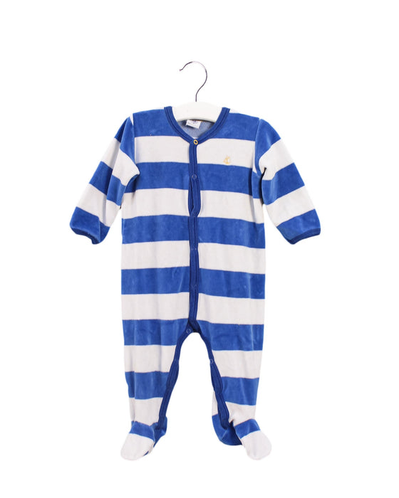 A Blue Onesies from Petit Bateau in size 6-12M for boy. (Front View)