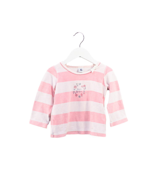 A Pink Long Sleeve Tops from Petit Bateau in size 2T for girl. (Front View)