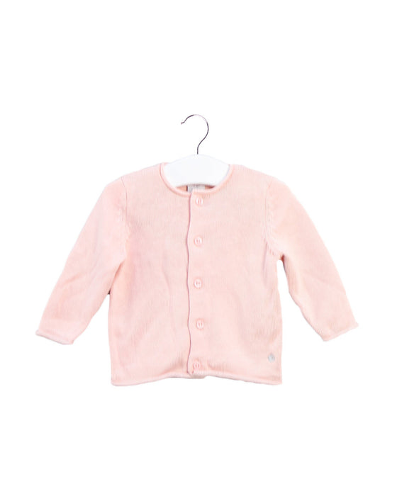 A Pink Cardigans from Petit Bateau in size 3-6M for girl. (Front View)