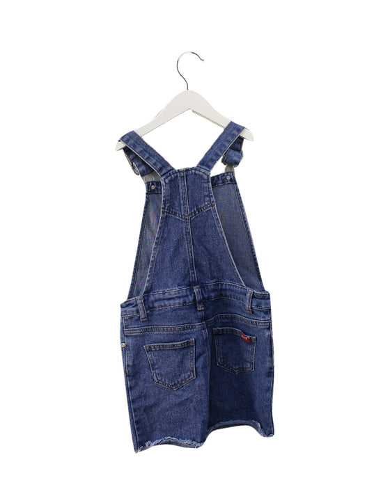 A Blue Overall Dresses from Seed in size 8Y for girl. (Back View)