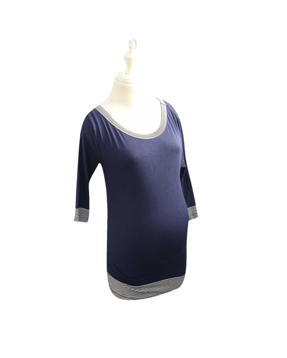 A Navy Long Sleeve Tops from Seraphine in size XS for maternity. (Front View)