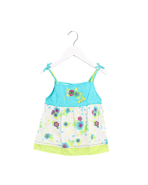 A Teal Sleeveless Tops from La Compagnie des Petits in size 4T for girl. (Front View)