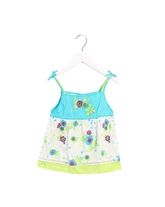 A Teal Sleeveless Tops from La Compagnie des Petits in size 4T for girl. (Front View)