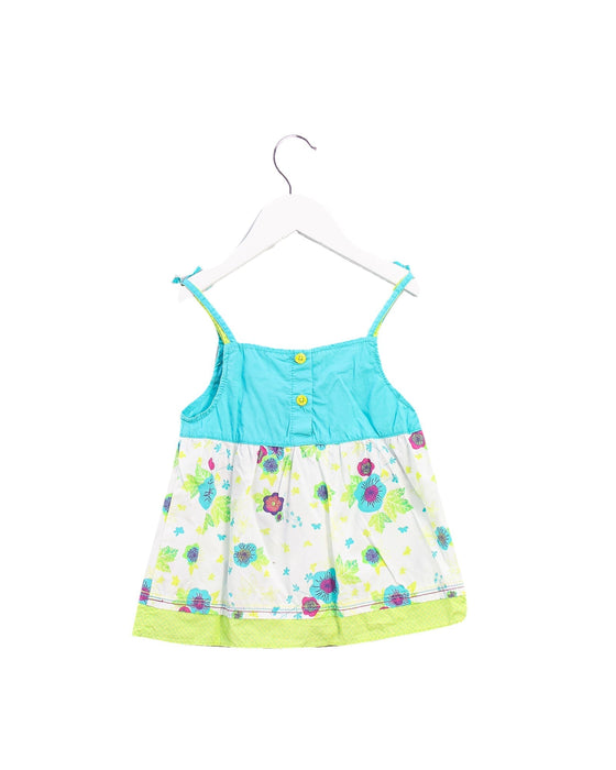 A Teal Sleeveless Tops from La Compagnie des Petits in size 4T for girl. (Back View)
