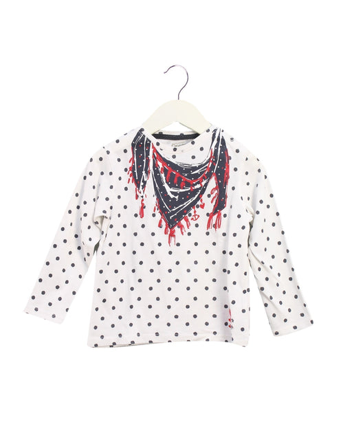 A White Long Sleeve Tops from La Compagnie des Petits in size 4T for girl. (Front View)