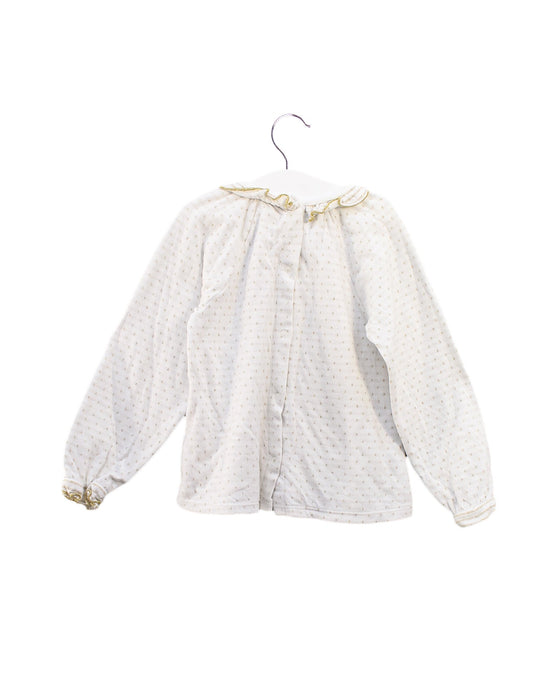A White Long Sleeve Tops from Petit Bateau in size 3T for girl. (Back View)