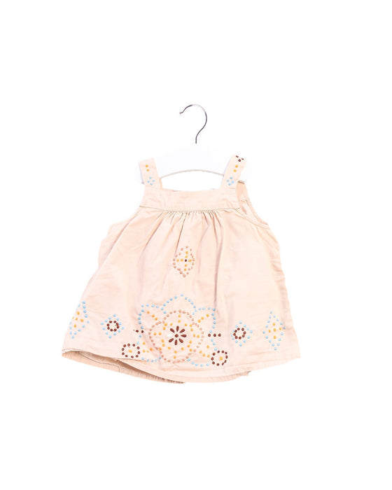 A Brown Sleeveless Tops from Bonpoint in size 6-12M for girl. (Front View)