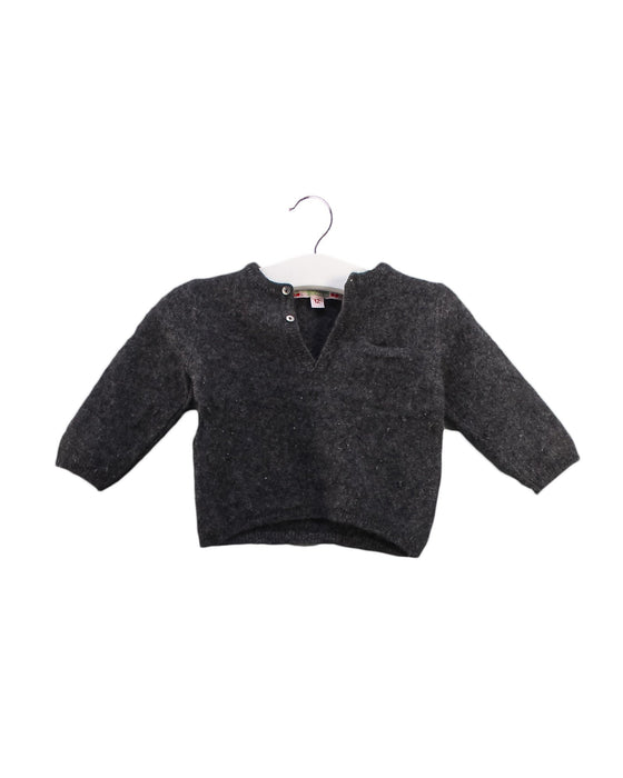 A Black Knit Sweaters from Bonpoint in size 6-12M for girl. (Front View)