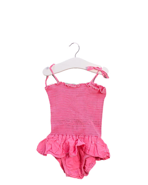 A Pink Sleeveless Rompers from Seed in size 12-18M for girl. (Front View)