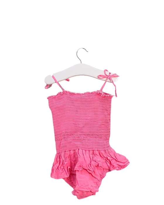 A Pink Sleeveless Rompers from Seed in size 12-18M for girl. (Back View)