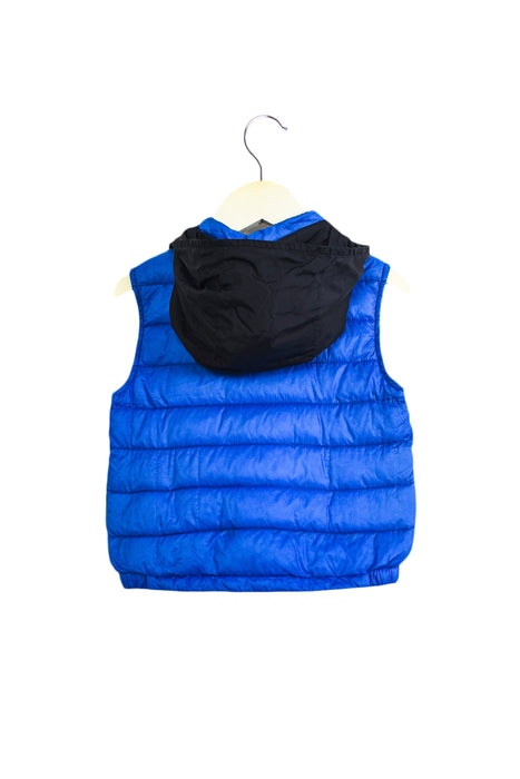 A Blue Vests from Moncler in size 2T for boy. (Back View)