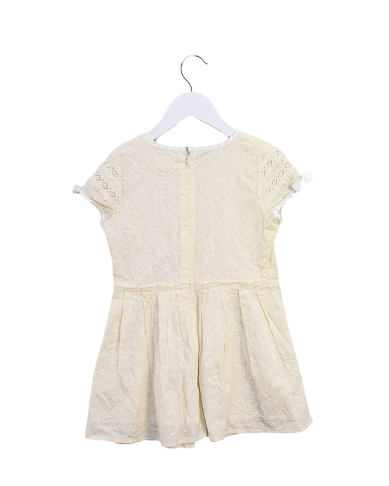 A Ivory Short Sleeve Dresses from Chickeeduck in size 3T for girl. (Back View)