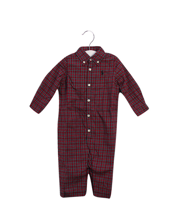 A Red Long Sleeve Jumpsuits from Ralph Lauren in size 6-12M for boy. (Front View)