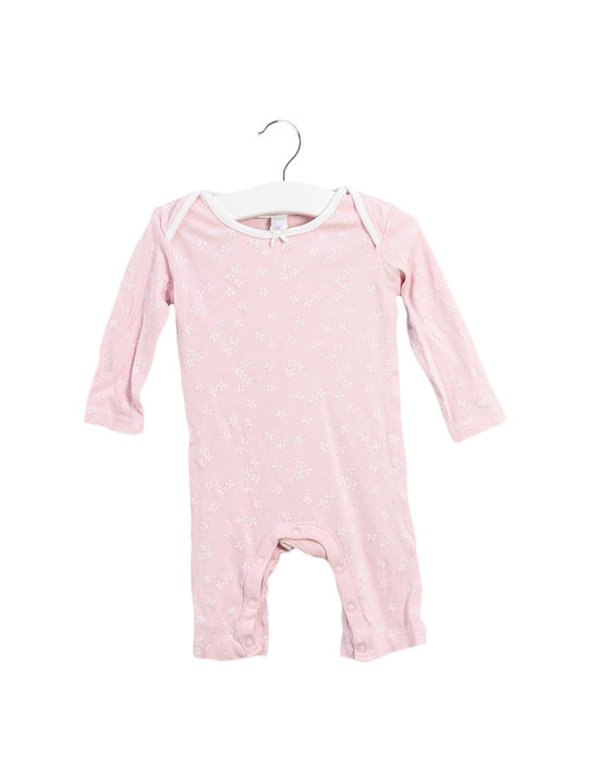 A Pink Long Sleeve Jumpsuits from The Little White Company in size 0-3M for girl. (Front View)