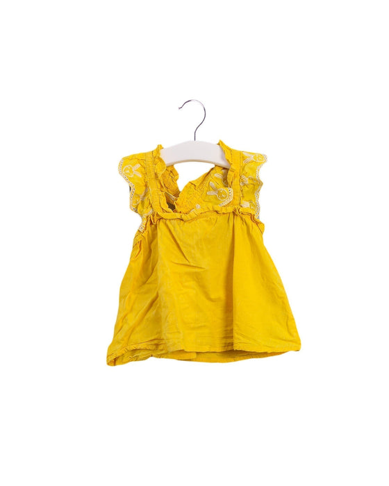 A Yellow Shorts Sets from Seed in size 3-6M for girl. (Front View)