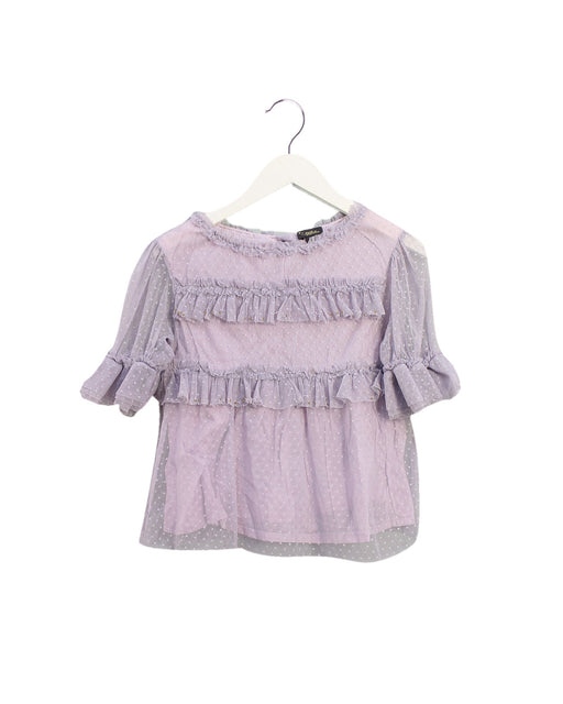 A Purple Short Sleeve Tops from Velveteen in size 10Y for girl. (Front View)