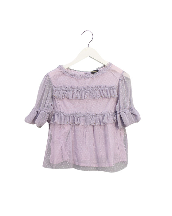 A Purple Short Sleeve Tops from Velveteen in size 10Y for girl. (Front View)