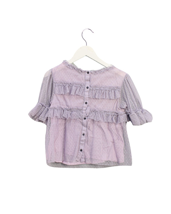 A Purple Short Sleeve Tops from Velveteen in size 10Y for girl. (Back View)