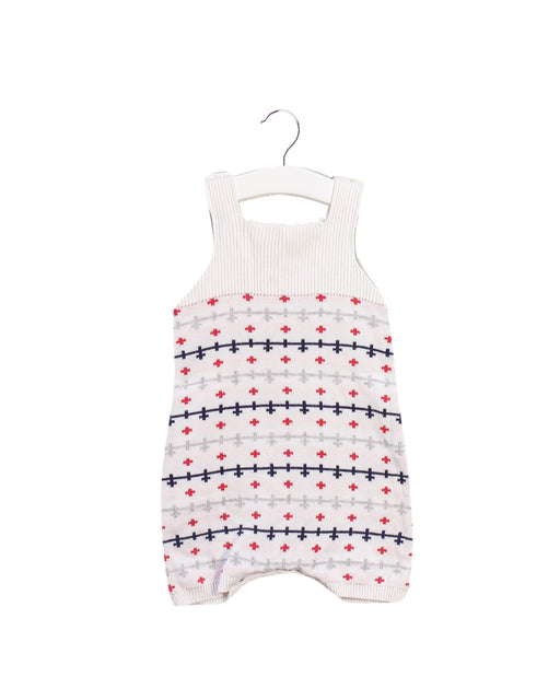 A White Sleeveless Rompers from Seed in size 3-6M for girl. (Front View)