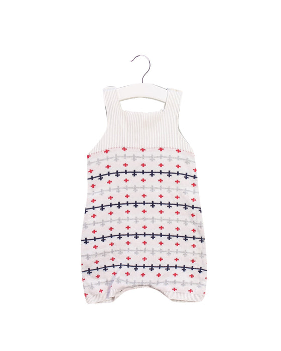 A White Sleeveless Rompers from Seed in size 3-6M for girl. (Front View)