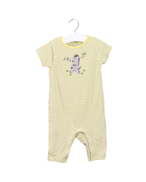 A Yellow Short Sleeve Jumpsuits from Chickeeduck in size 6-12M for boy. (Front View)